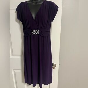 Purple Cocktail Dress with Silver Rhinestones Size Medium